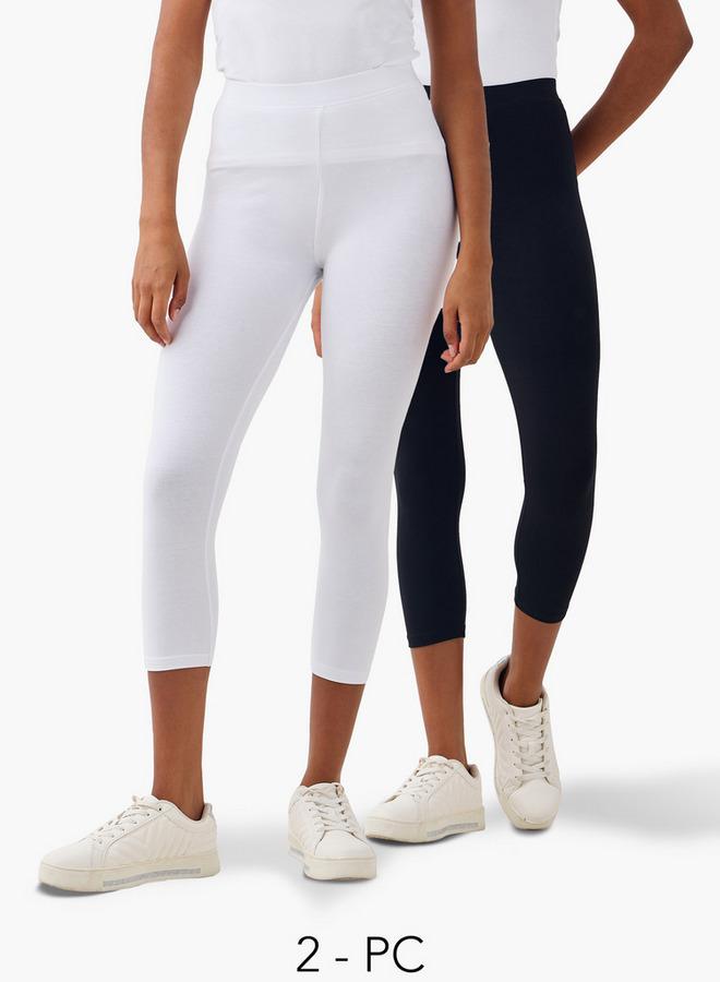 Splash FAV Set of 2   Cropped Skinny Fit Flexi Waist Leggings - Image 1
