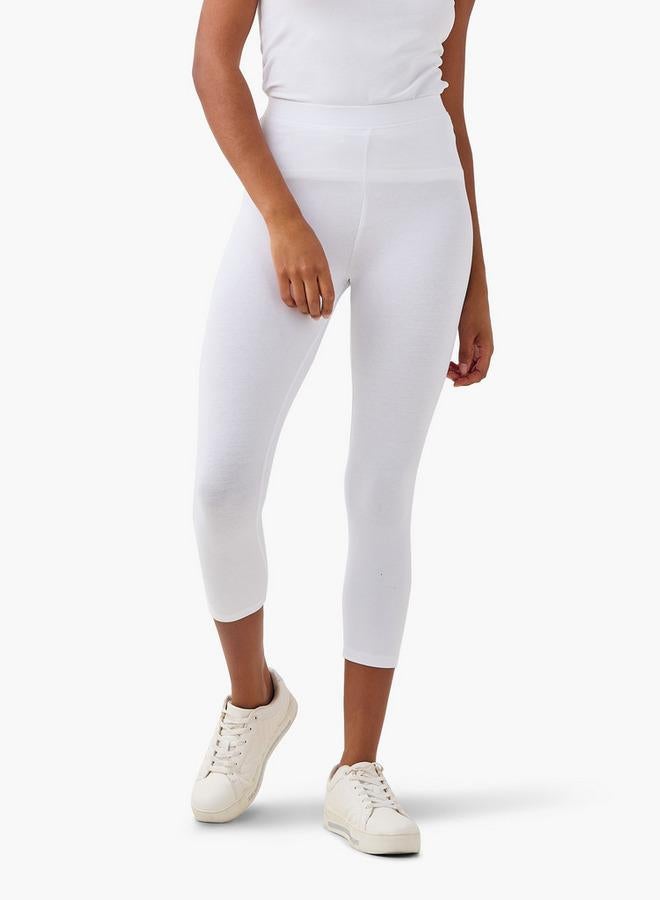 Splash FAV Set of 2   Cropped Skinny Fit Flexi Waist Leggings - Image 3