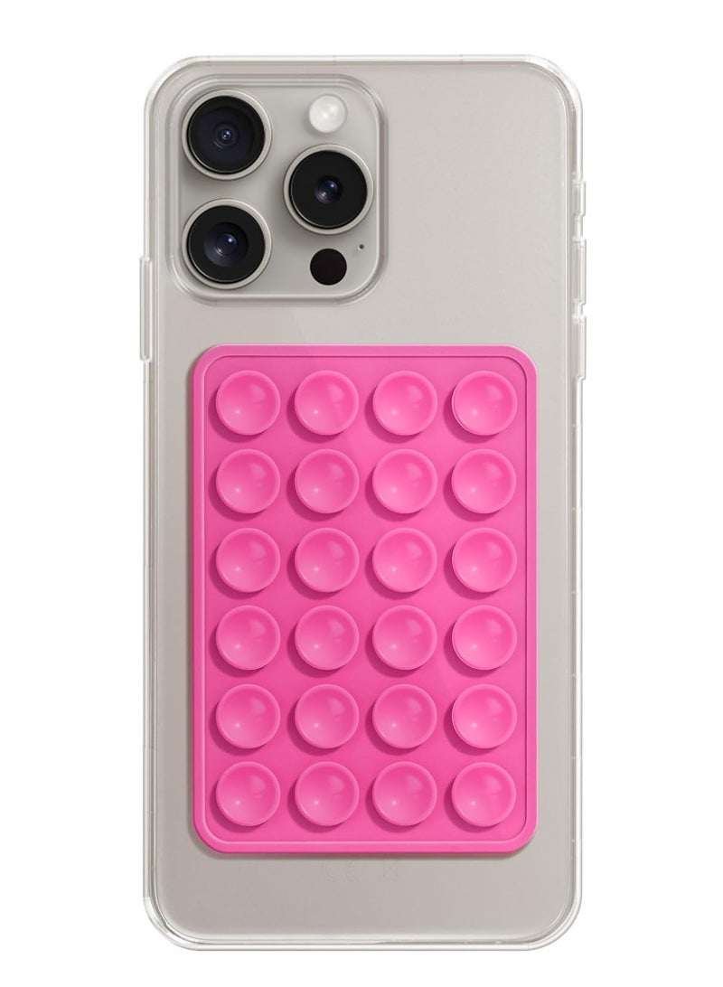 Suction Phone Case Mount, Sillicon Adhesive Phone Accessory  Hands-Free Fidget Toy Mirror Shower Phone Holder, Tiktok Videos and Selfies (Pink) - Image 1