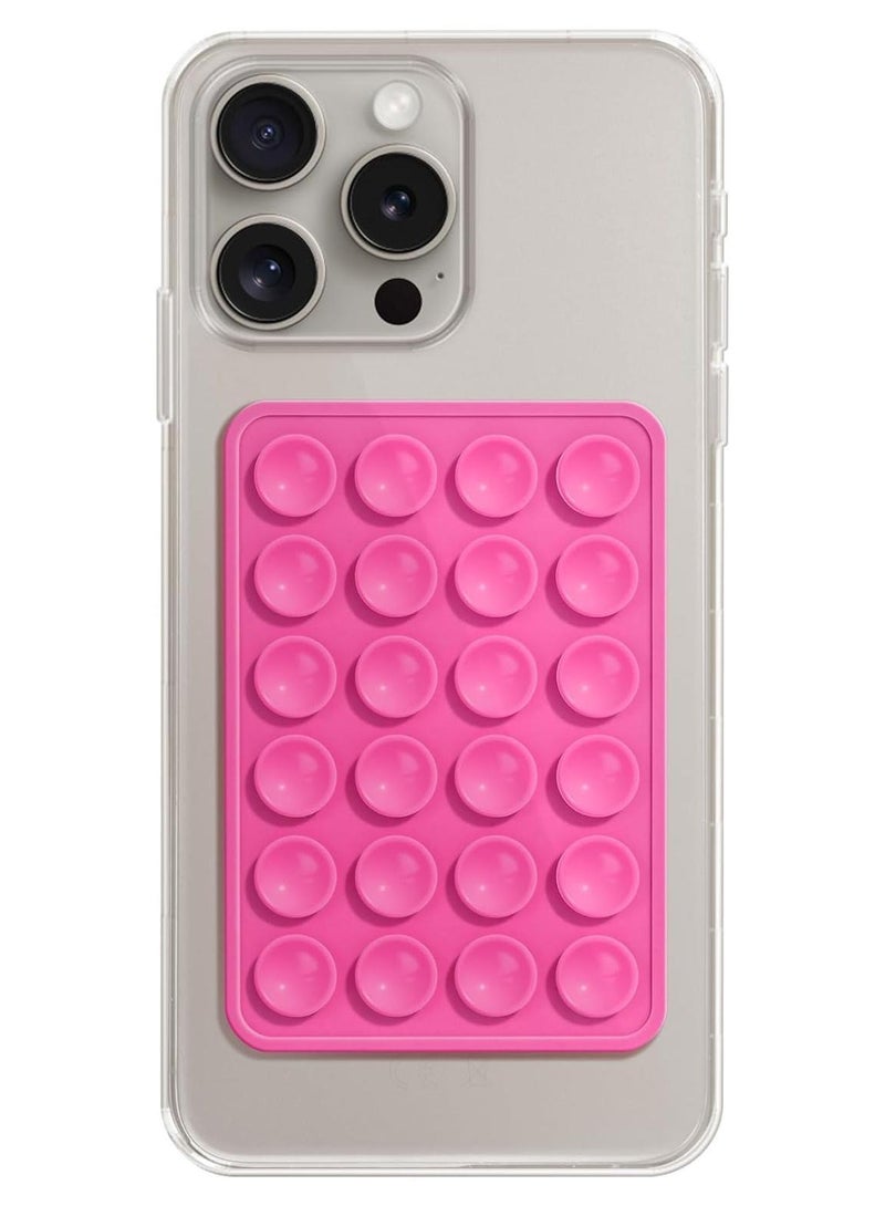 حامل هاتف مع شفط، ملحق هاتف لاصق سيليكوني، لعبة فidget بدون استخدام اليدين، حامل هاتف للمرآة في الحمام، فيديوهات تيك توك والصور الذاتية (وردي) - Image 1