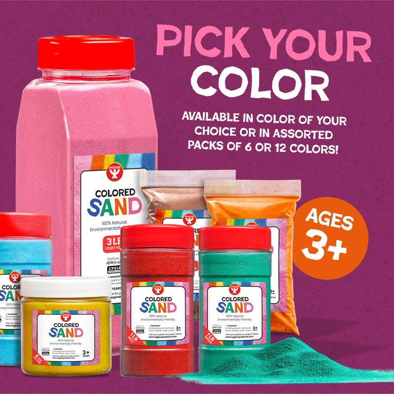 Hygloss Colored Sand for Crafts â€“ 1 lb Bottle, Light Blue â€“ Vibrant Colorful Fine Sensory Play Sand Art Kits for Kids â€“ Classroom Activities for Children 3 4 5 6 7 8 9 10 11 12 â€“ Safe for Ages 3+ - Image 3