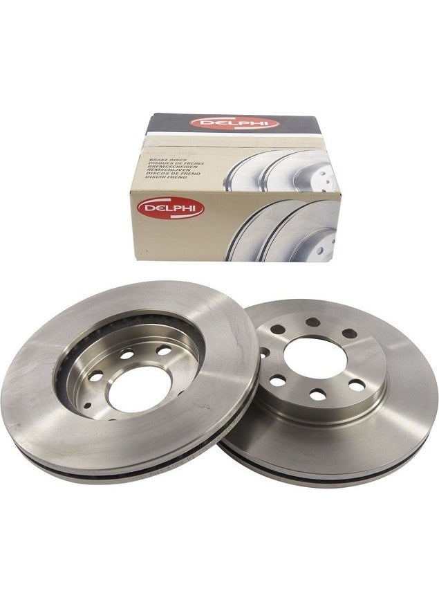 DELPHI Opel Zafira B Front Brake Disc 5 Bolt Set 569060 