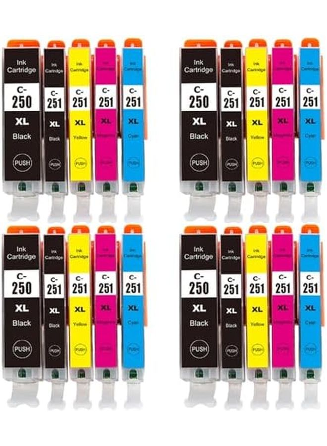 Compatible PGI250 CLI251 Ink Cartridges 4 Set For MG5420 MG5422 MG5520 MG5522 Printers - Image 2