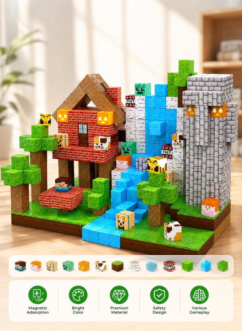 RAKAY 150PCS Magnetic Building Blocks Set for Kids Ages 3-12, High-Strength Magnetic Cubes, STEM Montessori Educational Toy for Boys & Girls, Creative Construction & Stacking Game Gift - Image 1
