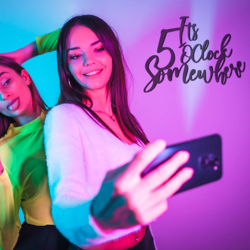 ديميسلي Demissle Metal Bar Signs for Home Bar Decoration إنها الساعة 5 صباحًا في مكان ما علامة كلمة 10 × 15 عتيقة بارية بار المعدنية الجدار Art Black Scling for Home Bar Salon Farmhouse Kitchen (Classic Color) - Image 5