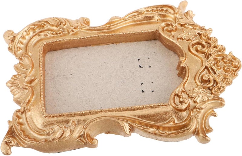 Golden Vintage Resin Photo Frame Mini Antique Picture Holder Jewelry Display Gothic Wall Decor - Image 1