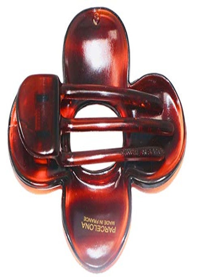 Parcelona French Flat Fleur 3 ¼” Tortoise Shell Celluloid Set of 2 Yoga Jaw Clips Non-Slip Slide-In Side Clips for Fine Hair Women Hair Accessories, Made in France - Image 3