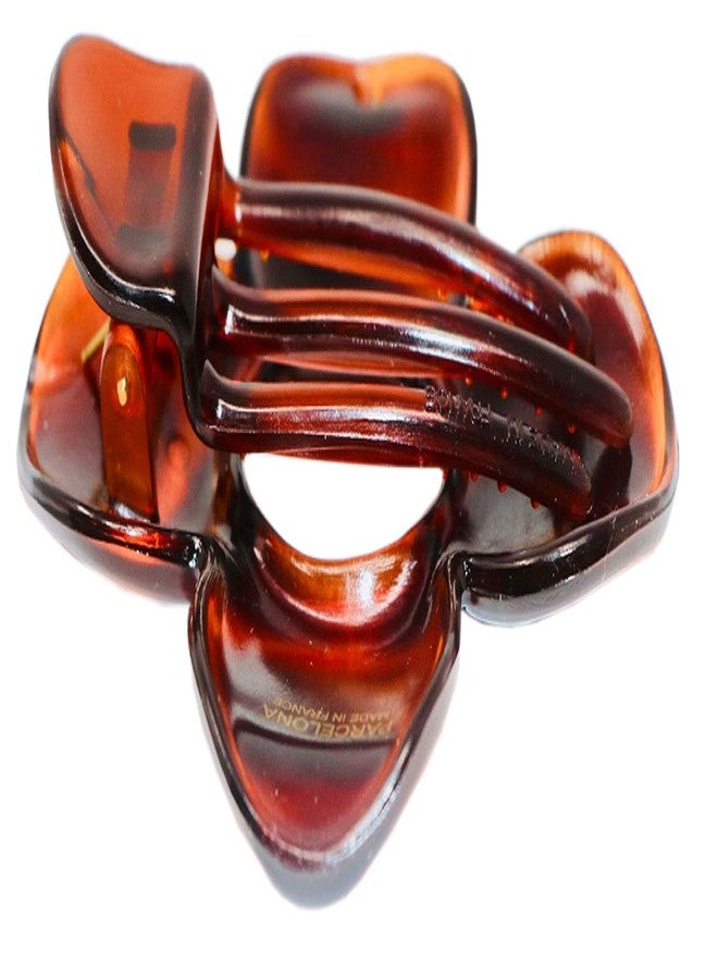 Parcelona French Flat Fleur 3 ¼” Tortoise Shell Celluloid Set of 2 Yoga Jaw Clips Non-Slip Slide-In Side Clips for Fine Hair Women Hair Accessories, Made in France - Image 4
