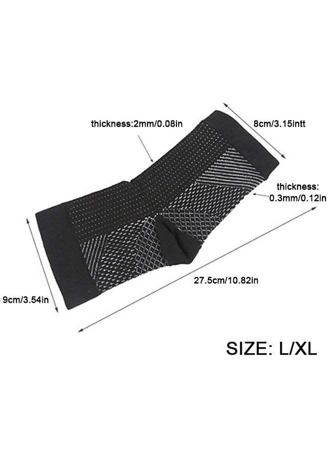 Ant - 4 Pairs Plantar Fasciitis Sock, Ankle Sleeves, Sports Compression Stockings for Men and Women, Compression Foot Sleeves with Arch and Ankle Support (Black, Large) - Image 1