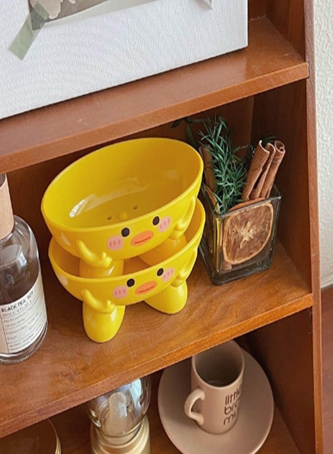Cryfokt Soap Dish Cute Soap Holder Portable Self Draining Soap Holder Fast Drying Duck Box Multiple Draining Holes Stable Tray for Shower Room Bathroom Bathtub - Image 3