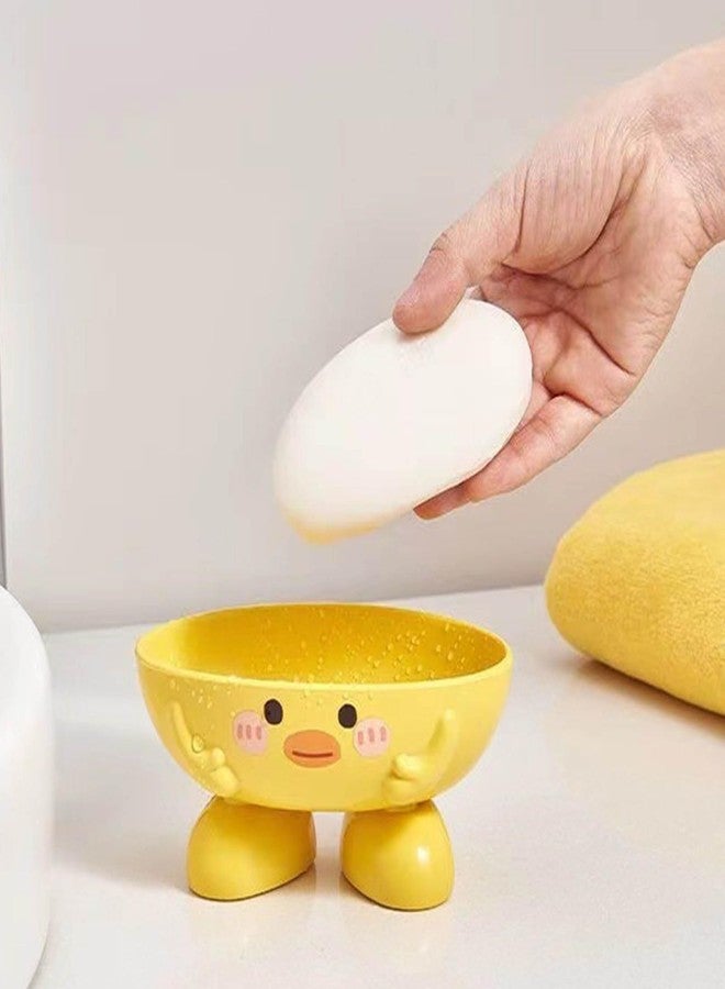 Cryfokt Soap Dish Cute Soap Holder Portable Self Draining Soap Holder Fast Drying Duck Box Multiple Draining Holes Stable Tray for Shower Room Bathroom Bathtub - Image 2