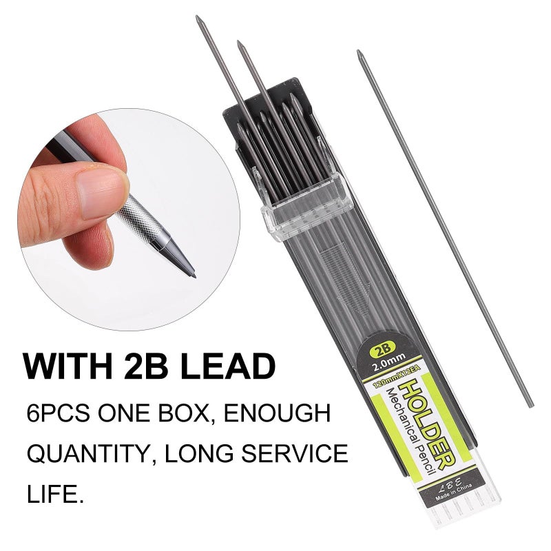 Mechanical Pencil Set 2.0 Mm Plastic Drafting Pencils With Lead Refills 3 Sets For Students And Artists - Image 4