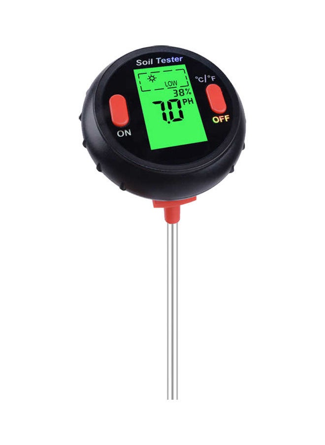 NIBEMINENT 5-In-1 Digital Soil PH Meter Black/Red/Silver  - Image 3
