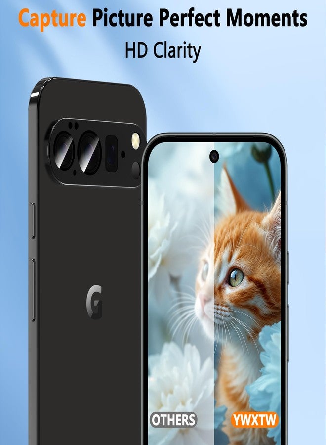 YWXTW حماية عدسة الكاميرا YWXTW لجهاز Google Pixel 10 Pro XL [ليس لجهاز 10 Pro]، قطع دقيقة من الزجاج المقسى المعدني الفاخر، غطاء كاميرا عالي الدقة مقاوم للخدوش، ملحقات باللون الأسود غير اللامع، عبوة من 2 - Image 4