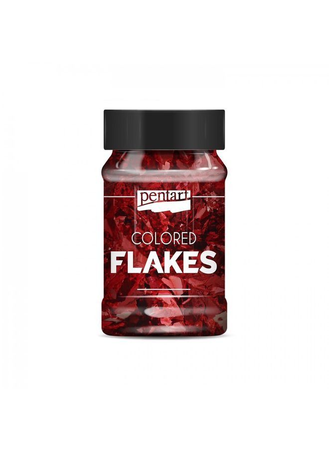 Pentart Colored flakes 100ml, red