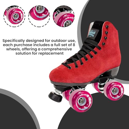 Sure-Grip Boardwalk Outdoor Roller Skates Wheels | Made with Urethane & 65mm Diameter | Suitable for Complete Replacement - Available in Multiples colors - Made in USA sold in a set of 8. - Image 4