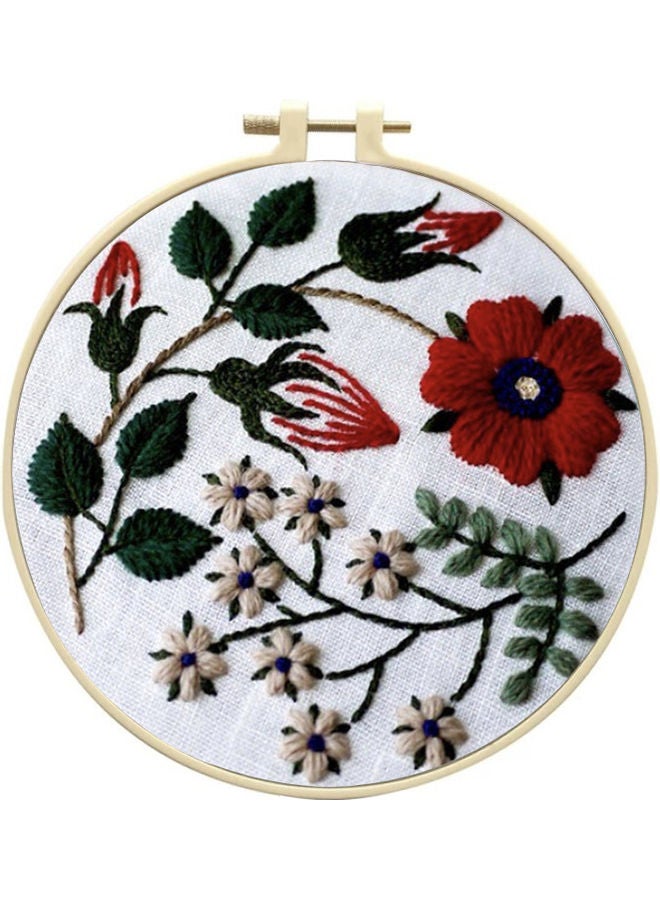 NIBEMINENT Floral Pattern Embroidery Kit for Beginners Multicolour