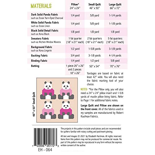 Elizabeth Hartman Pandas in Sweaters Pattern - Image 3