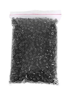 200/500/1000/2000PCS 4MM Silicone Lined Hair Extension Link Rings Beads Loops Tools 12 Types((200pcs)) Black 21inch