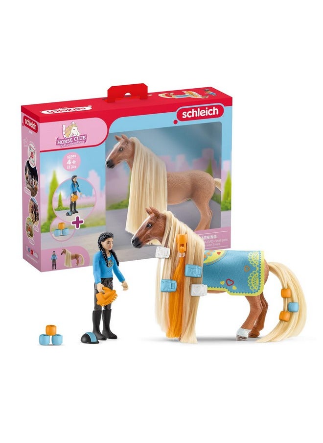 Schleich Horse Club Sofia'S Beauties 18Piece Horse Beauty Set Horse Rider Kim And Horse Figurine With Brushable Styling Hair Plus Bead And Clip Accessories Gift For Boys And Girls Ages 5 And Up  - Image 2
