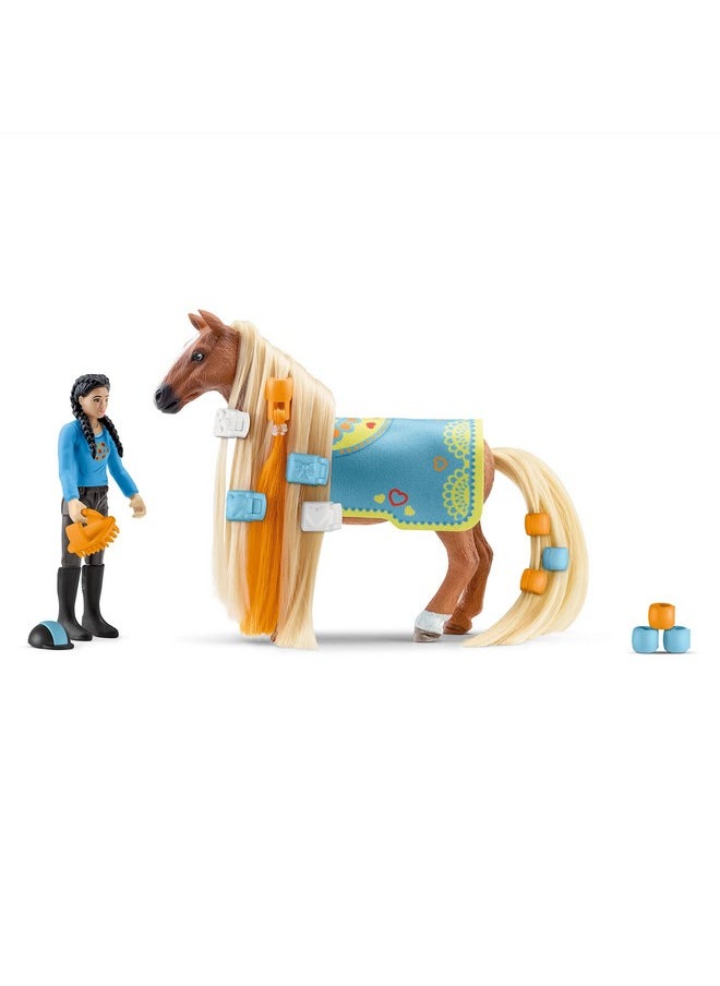Schleich Horse Club Sofia'S Beauties 18Piece Horse Beauty Set Horse Rider Kim And Horse Figurine With Brushable Styling Hair Plus Bead And Clip Accessories Gift For Boys And Girls Ages 5 And Up  - Image 4