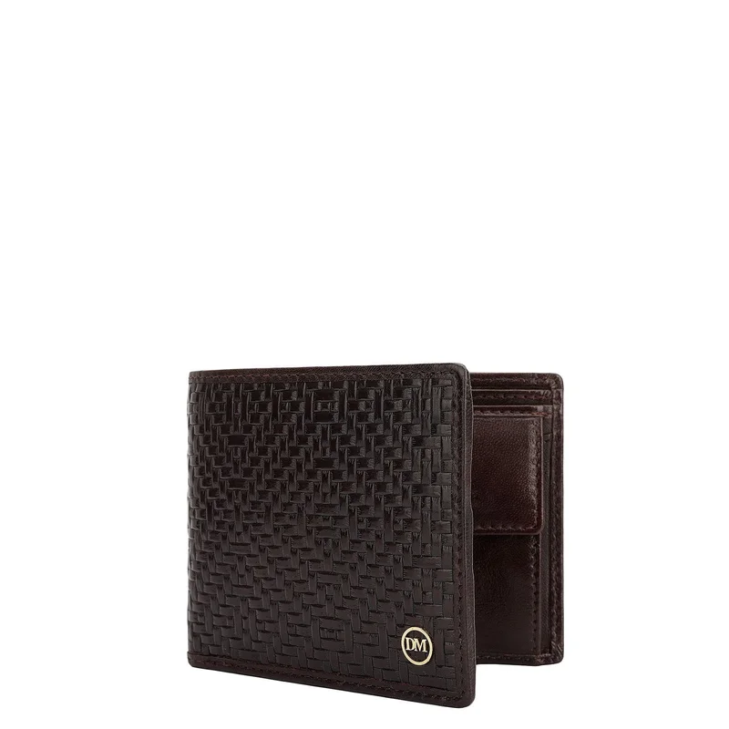 Da Milano Burgundy Bifold Leather Mens Wallet