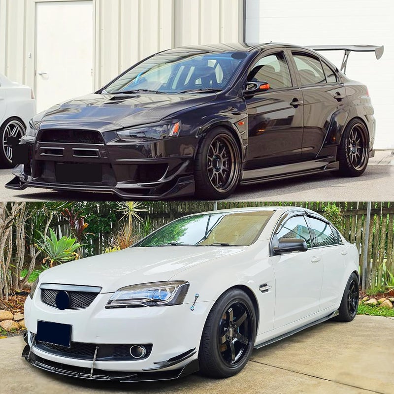 DEERMOTO Universal Car Side Skirts 8PCS 86.6inch Black Extension Splitter Lip Body Kit - Image 2
