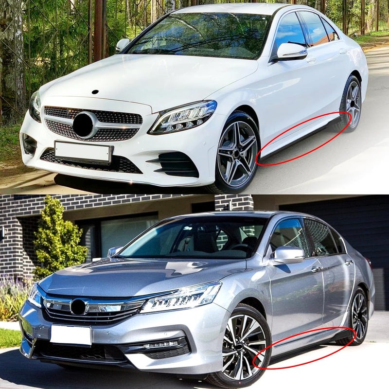 DEERMOTO Universal Car Side Skirts 8PCS 86.6inch Black Extension Splitter Lip Body Kit - Image 3