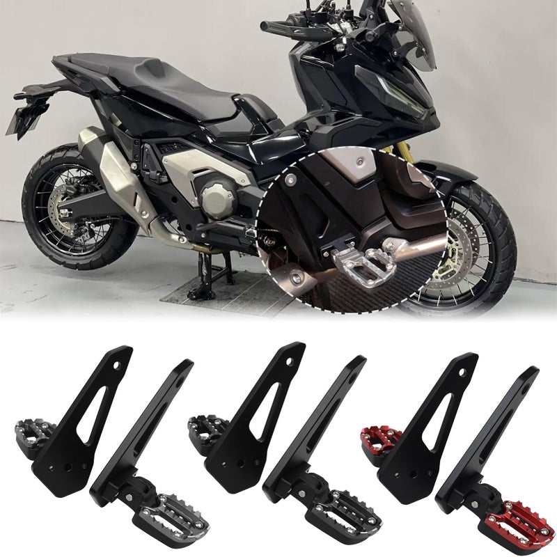 Midimttop Passenger Footrest Folding Wide Foot Pedal Extension Kickstand Foot Pegs Rearset Kit fit for X ADV XADV 750 XADV 750 Motor Accessories 2021 2022 2023 2024Titanium