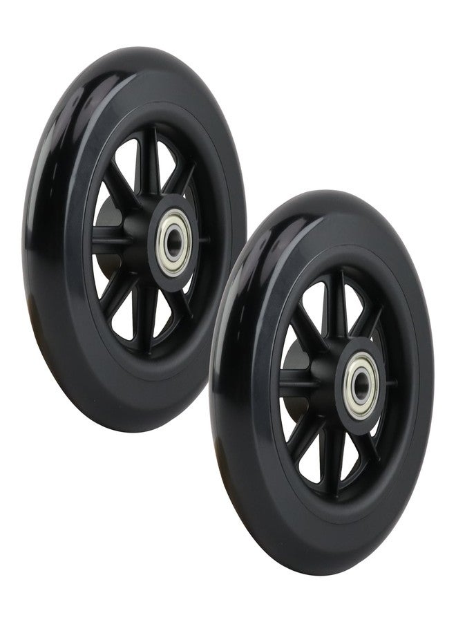 Risbay 5 Inch Rubber Front Replacement Wheels, 2 Pcs Anti-Slip Rollator Walker Replacement Wheels Accessories with Screws wheelchair Front Wheel for Rollators, Wheelchairs, Walkers (Black) - Image 4