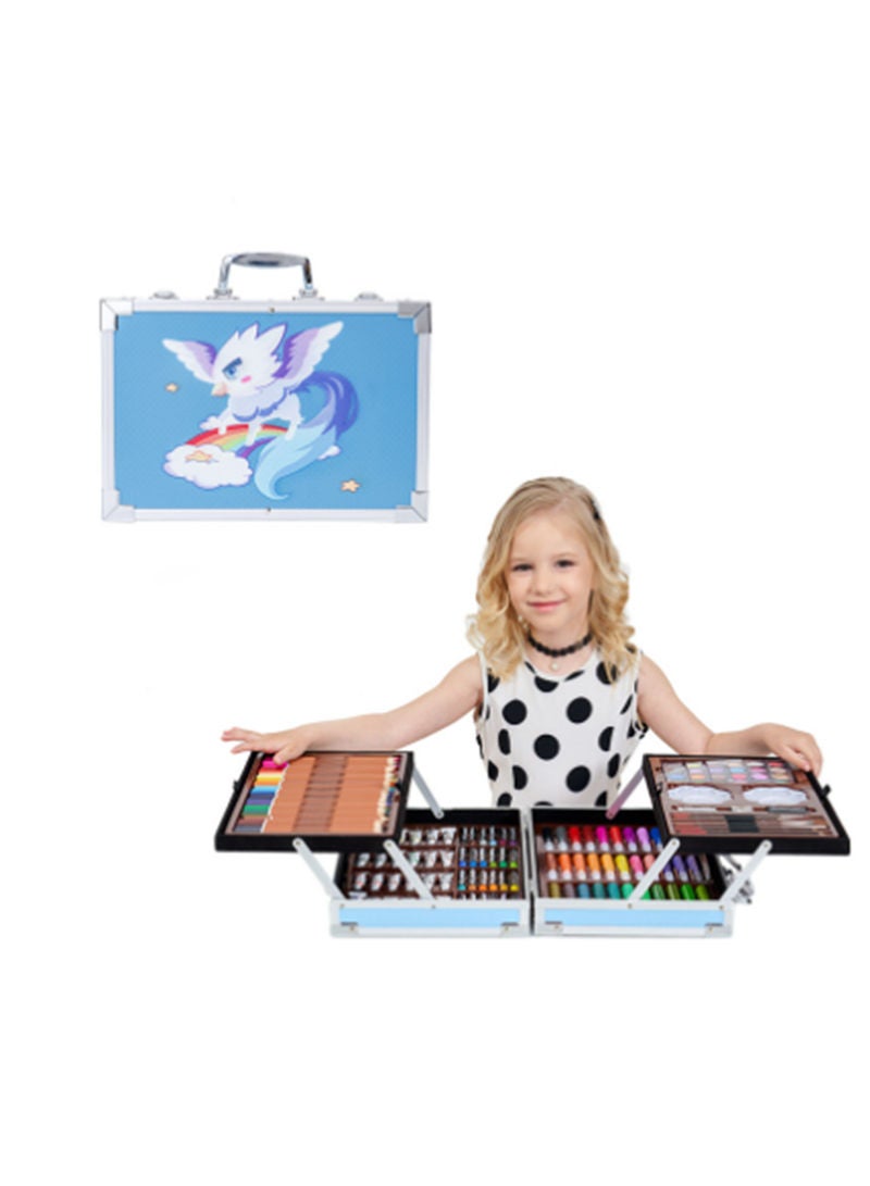 كيدل مجموعة رسم فنية مكونة من 200 قطعة من علبة هدايا من الألومنيوم للبنات والأولاد - Image 1