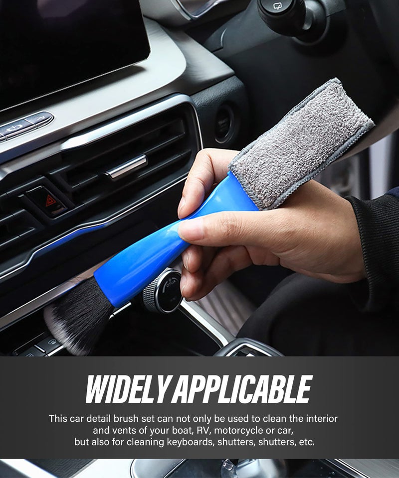 Reswish Universal 2 in 1 Duster for Car Clean,Car Bursh Tool,Double Head Brush,Auto Interior Detailing Brush,Soft Car Interior Detailing Brush Dust Brush (Black) - Image 5