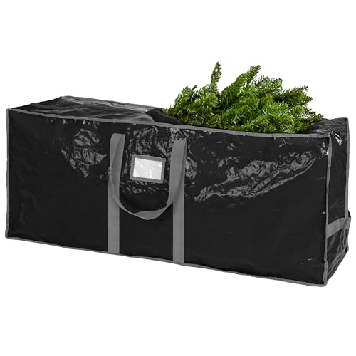 Handy Laundry Christmas Tree Storage Bag - Stores 9 Foot Artificial Xmas Holiday Tree, Durable Waterproof Material, Zippered Bag, Carry Handles - Protects Against Dust, Insects and Moisture (Black) - Image 2