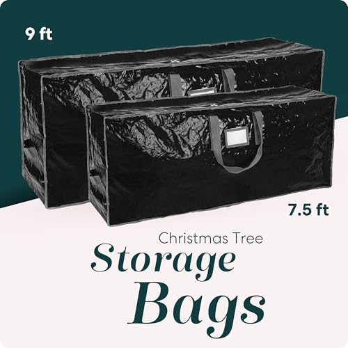 Handy Laundry Christmas Tree Storage Bag - Stores 9 Foot Artificial Xmas Holiday Tree, Durable Waterproof Material, Zippered Bag, Carry Handles - Protects Against Dust, Insects and Moisture (Black) - Image 3