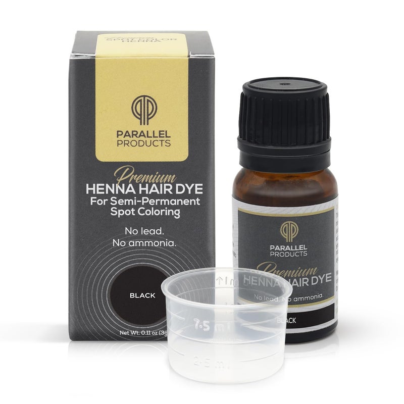 Parallel Products Spot Color Henna Kit - Henna Hair Dye - 3 grams - Tint for Professional Spot Coloring - With Mixing Dish - Covers Grey Hair - Root Touch Up (Black) - Image 1