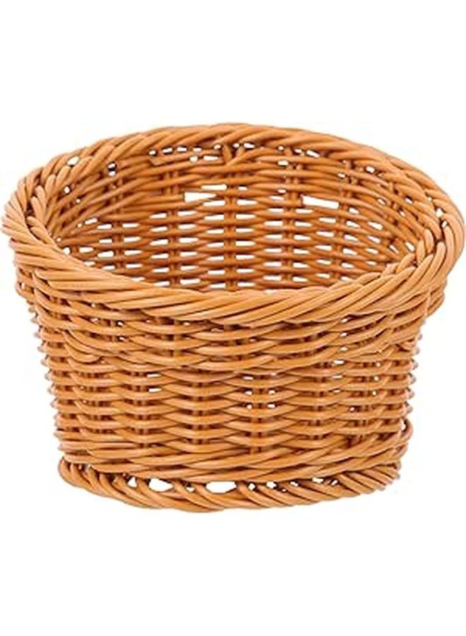 Hand Woven Rattan Vegetable Serving Basket Small Round Kitchen Organizer for Hot Pot - Image 1