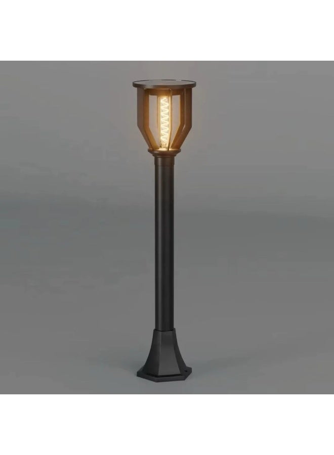Sun Power 80cm Solar LED Decorative Garden Light - Automatic Dusk-to-Dawn Warm White Illumination - IP65 Waterproof Outdoor Pathway Light for Villas, Gardens, Walkways and Fence Areas - Black - Image 1