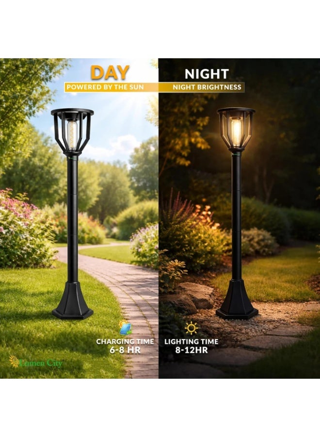 Sun Power 80cm Solar LED Decorative Garden Light - Automatic Dusk-to-Dawn Warm White Illumination - IP65 Waterproof Outdoor Pathway Light for Villas, Gardens, Walkways and Fence Areas - Black - Image 5