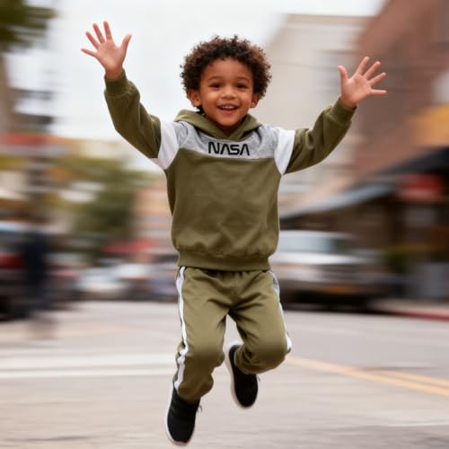 OLMRJKD 2-6T Toddler Baby Boy Clothes Long Sleeve Hooded Pullover Colorblock Sweatshirt + Pants 2pcs Fall Winter Outfit Set(4-5T) - Image 3
