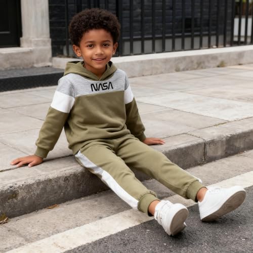 OLMRJKD 2-6T Toddler Baby Boy Clothes Long Sleeve Hooded Pullover Colorblock Sweatshirt + Pants 2pcs Fall Winter Outfit Set(4-5T) - Image 4