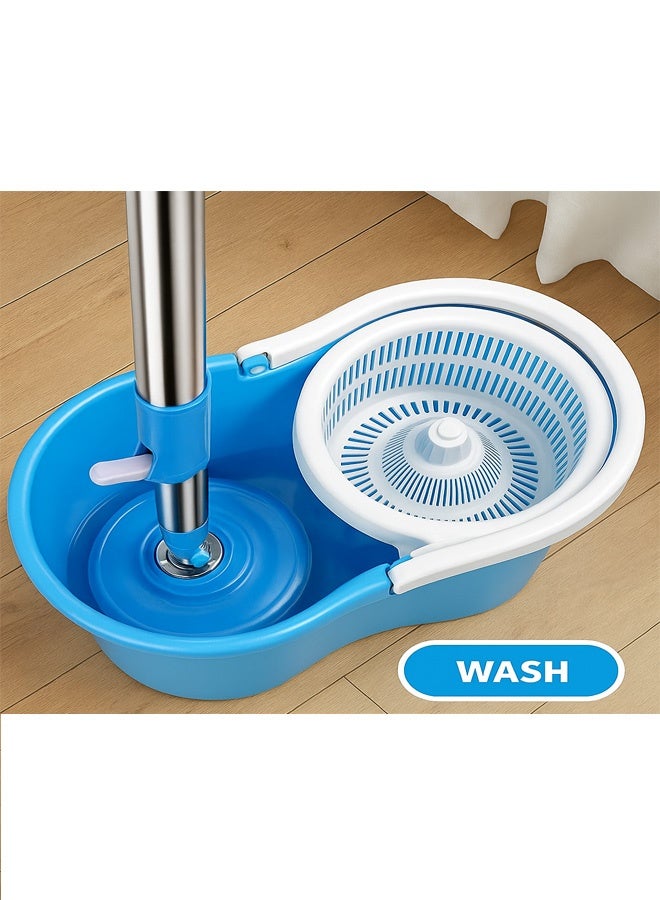 FUMES Spin mop and bucket set with 2 extra microfiber heads and 360 degree rotating handle for floor cleaning - Image 3