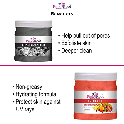 Pink Root Charcoal Scrub 500gm with Fruit Gel 500gm - Image 5