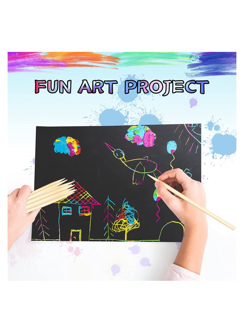 SOLARAE Wooden Stylus for Scratch Art, 150 PCS Wooden Stylus, Scratch Art Sticks, Scratch Art Stylus, Heavy Duty Wood Stylus Tools for Scratch Art - Image 3