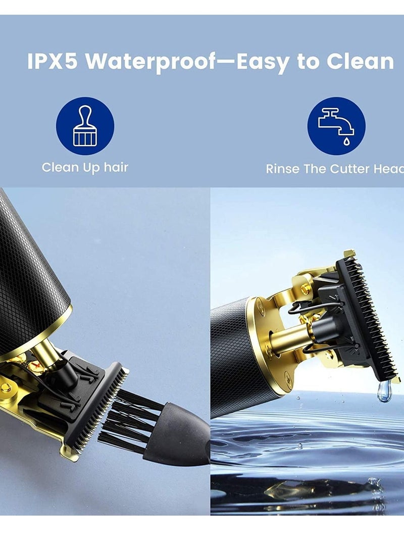 Professional Hair Clippers for Men Electric Haircut Kit Hair Trimmer Grooming Waterproof Rechargeable Close Cutting T Blade Trimmer USB Rechargeable Clippers for Hair Cutting - Image 4