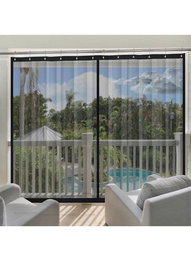 GREEN DECOR GREEN DECOR - Waterproof Outdoor Transparent PVC Curtain with Top Eyelet Used for Balcony, Door & Window for Dustproof, Ac, Wind & Rain Protection (4.5 X 4.5 Feet, Pack of 2 Piece) - Image 1