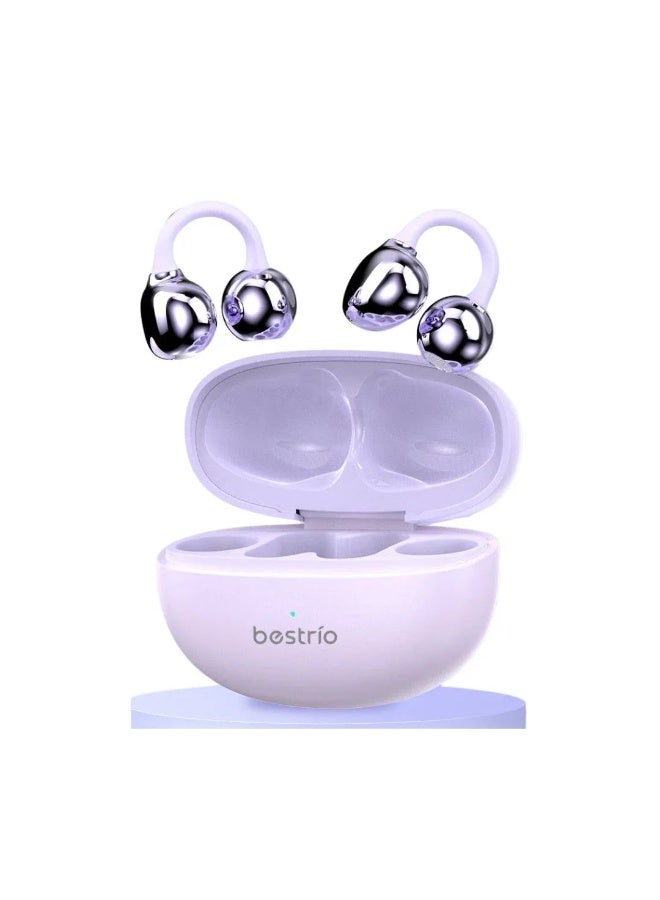 BESTRIO سماعات أذن لاسلكية ستيريو BC01 القابلة للارتداء بتصميم مفتوح، خفيفة الوزن، تناسب آمنة، سماعات رياضية مع مكالمات واضحة، عمر بطارية طويل، مقاومة للعرق، صوت لاسلكي للجري، التمارين، والاستخدام اليومي - Image 3