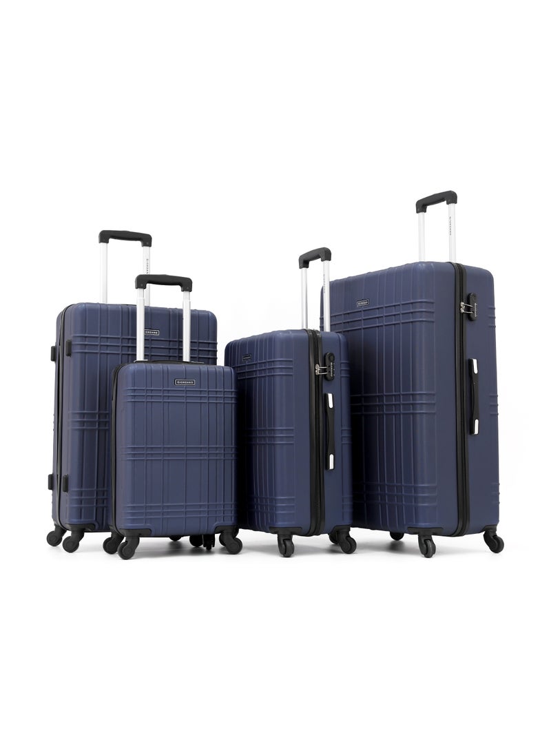 GIORDANO Giordano Hardside Luggage Trolley Bag 4 Pieces set,Navy (S-20,M-24,L-28,XL-32 Inch)  - Image 1