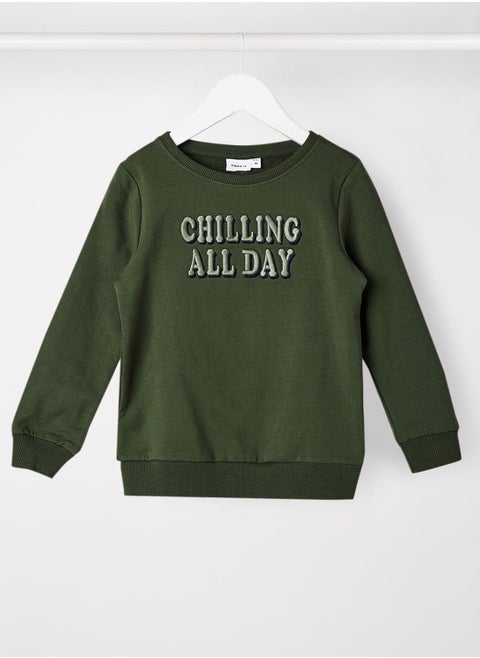 Infant Embroidered Text Sweatshirt