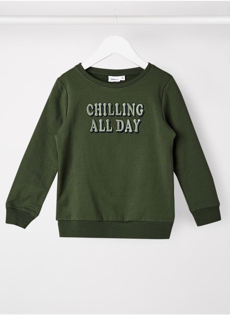 NAME IT - Infant Embroidered Text Sweatshirt - Image 1