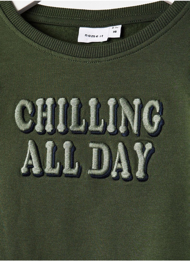 NAME IT - Infant Embroidered Text Sweatshirt - Image 1
